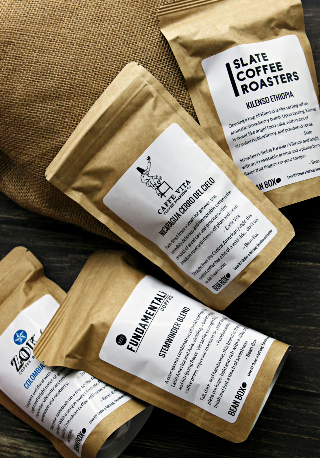 gift for coffee snobs, gourmet roasts, bean box review, unboxing, 2015, seattle coffee