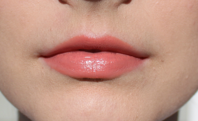 Givenchy Le Rouge Beige Plume #102 Swatch, Review, lipstick in silver bullet case, best peachy nude