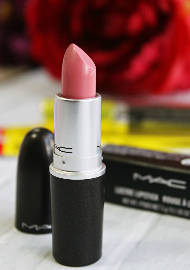 MAC Lustre Lipstick Lovelorn, Givenchy Croisiere Healthy Glow Powder in 02 Douce Croisiere, Rimmel Volume Accelerator Mascara