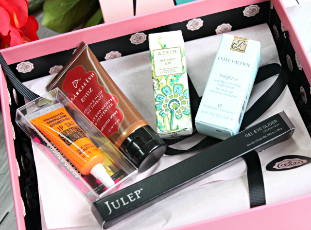 Glossybox April 2015 review: Marrakesh Endz Split End Mender & Preventer, Aerin Waterlily Sun, Obsessive Compulsive Cosmetics Stained Gloss in Androgyne, Estee Lauder Enlighten Dark Spot Correcting Serum, and Julep Gel Eye Glider in Graphite Shimmer >> http://bit.ly/1QKiGxd | via @glamorable
