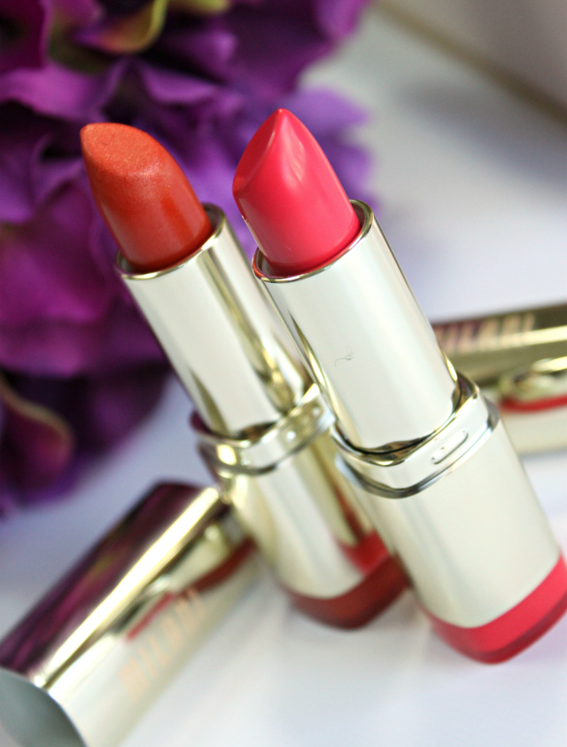 Milani Orange-Gina and Flamingo Rose Swatches & Review: Do you update your makeup for Summer? I recently purchased two fun and bright Milani lipsticks that are perfect for warm weather! >> http://bit.ly/1QdCWoN | via @glamorable