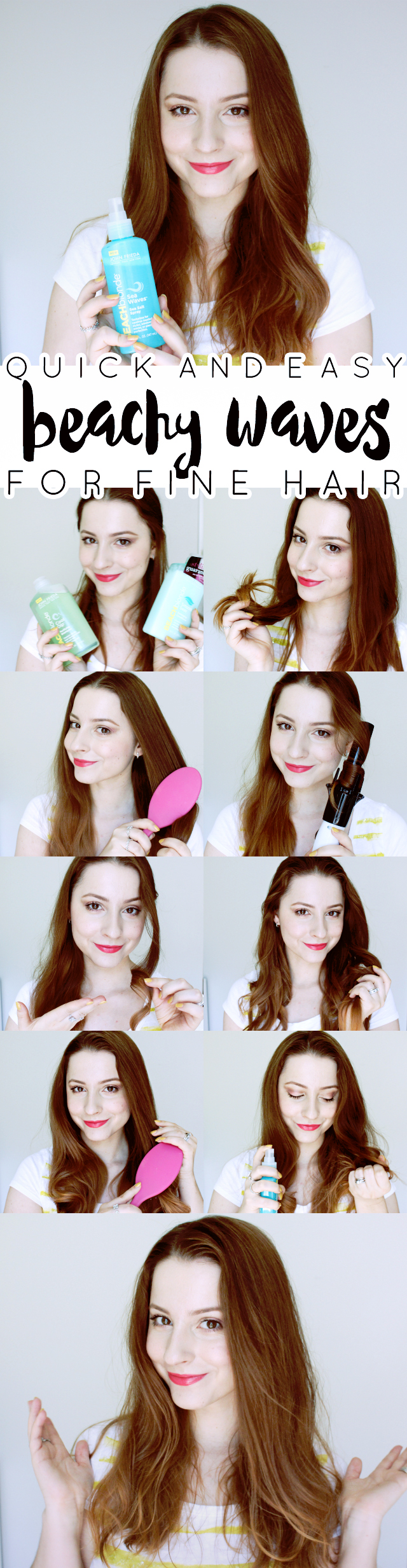 Beachy waves tutorial for fine hair with John Frieda® Beach Blonde™ >> http://bit.ly/1FRqrN2 | via @glamorable