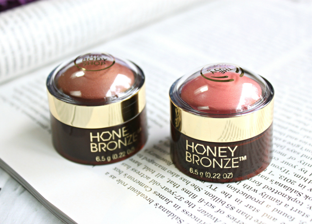 Swatches and review of The Body Shop Honey Bronze Highlighting Domes in Shade 02 and Shade 03 >> http://bit.ly/1FS5ezt | via @glamorable