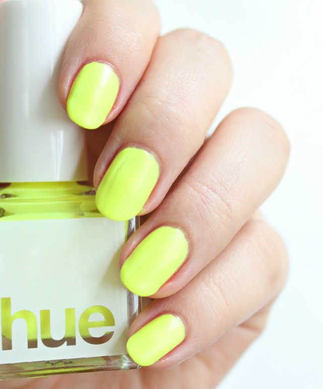 SquareHue July 2015 Review & Swatches: We received three nail polishes inspired by the 60s - a matte neon yellow, matte neon fuchsia, and a blue-purple duochrome >> https://glamorable.com | via @glamorable