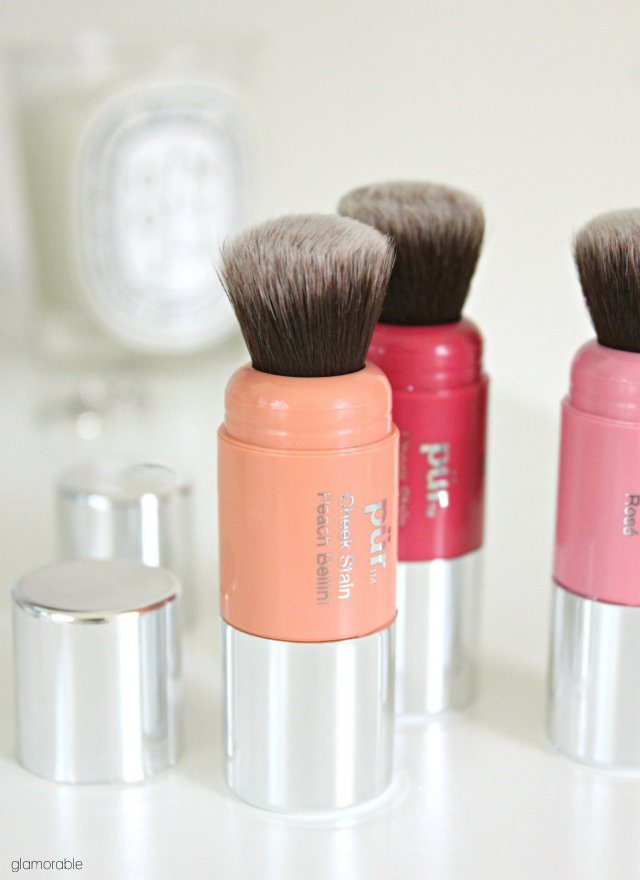 PÜR MINERALS Chateau Cheek Stains cream blushes in Peach Bellini, Prosecco, and Rose. Click through for review, swatches, and more pictures! >> www.glamorable.com | via @glamorable