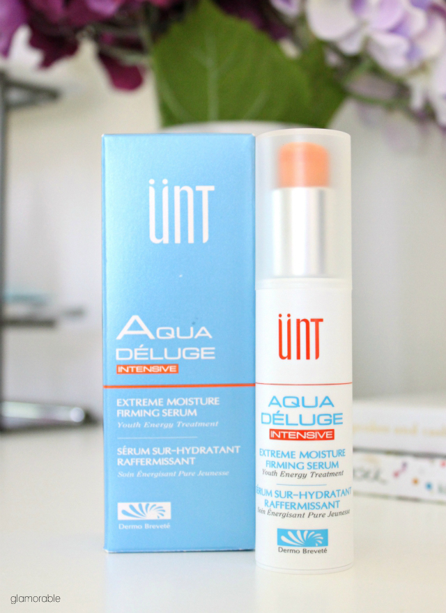 UNT Cosmetics Aqua Déluge Intensive Extreme Moisture Firming Serum Review. Click through for more pictures! >> www.glamorable.com | via @glamorable