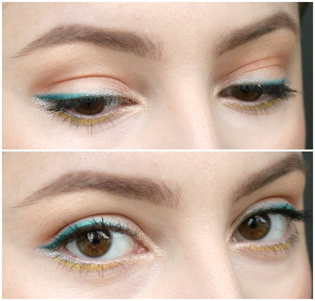 Bright eye makeup look, review, and swatches of all 16 Lancome Drama Liqui-Pencils. Read more at >> www.glamorable.com | via @glamorable