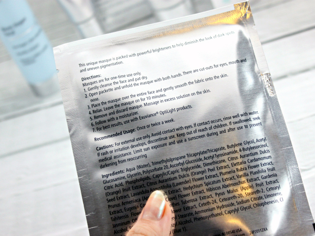 Exuviance Pigment Lifting Masque Review || How to treat sun spots, post-acne marks, and age spots. Fragrance-free sheet mask from Exuviance. Read more at >> www.glamorable.com | via @glamorable