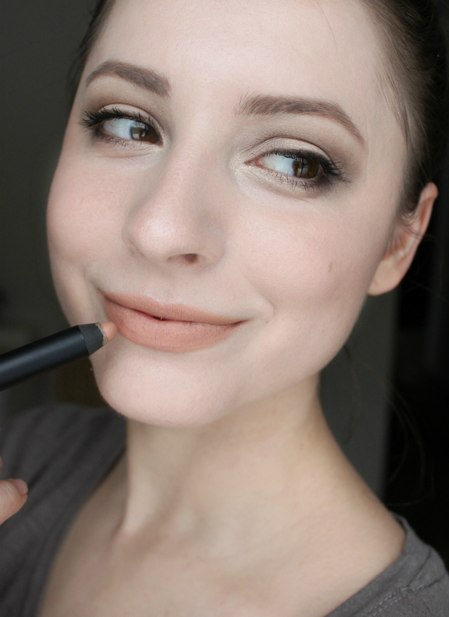 Nude Matte Lips with NARS Belle de Jour Velvet Matte Lip Pencil
