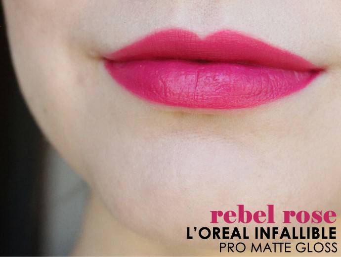 L'Oreal Infallible Pro-Matte Gloss Review, Swatches Rebel Rose