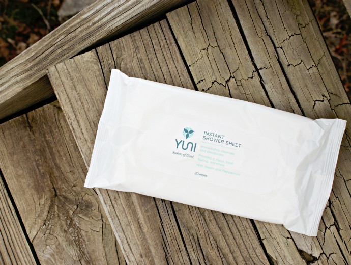 Waterless Cleansing Solutions from YUNI, YUNI Shower Sheets 