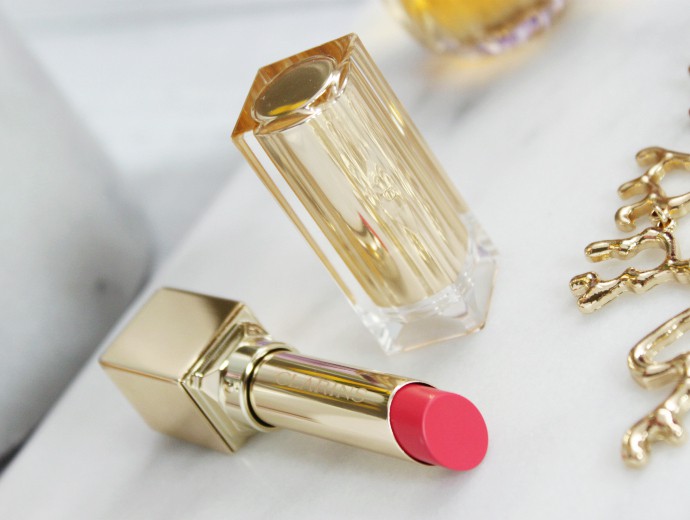 How to Refresh Your Makeup Look for Spring, Clarins Eye Quartet Mineral Palette #01 Pastels, Clarins Blush Prodige Illuminating Cheek Color #03 Miami Pink, Clarins Rouge Eclat Satin Finish Age Defying Lipstick #04 Tropical Pink Swatches