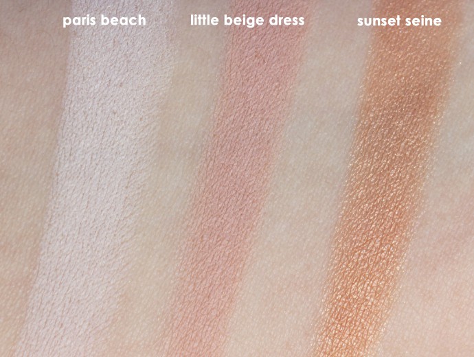 L’Oreal Infallible Colour Riche Mono Eyeshadows, Loreal Mono Shadows, Loreal Monos, Paris Beach Swatch, Little Beige Dress Swatch, Sunset Seine Swatch