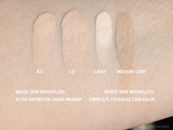 The Easiest Way to Contour Fair Skin with Urban Decay Naked Skin Weightless Ultra Definition Liquid Makeup in 0.5 and 1.5, and Naked Skin Weightless Complete Coverage Concealer