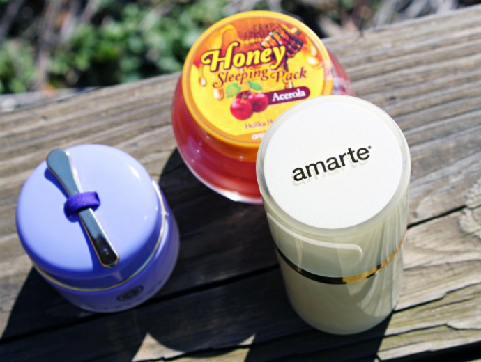 Asian Sleeping Masks for Every Budget | Tatcha Overnight Memory Serum Concentrate, Amarte Overnight Express Therapy, Holika Holika Honey Sleeping Pack - Acerola