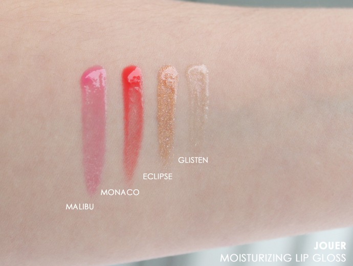 Under-the-Radar Beauty | Jouer Moisturizing Lip Gloss in Monaco, Malibu, Glisten, and Eclipse (Swatches, Review)