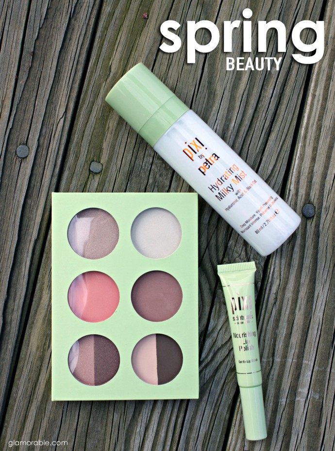 Spring Offerings from PIXI to Enhance Your Natural Beauty | PIXI Skintreats Nourishing Lip Polish, PIXI Hydrating Milky Mist, PIXI Book of Beauty Minimal Makeup