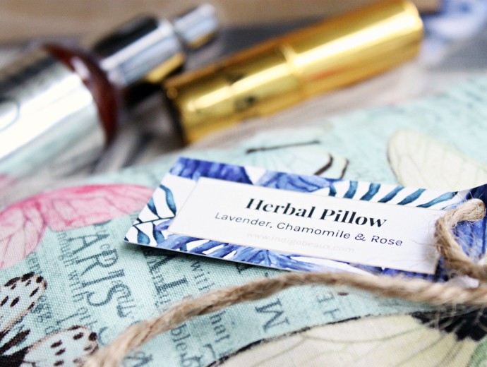 Indigo Beaux July 2016 | Included: It's Skin Formula 10 Serum Syn-Ake, Gold Label Lipstick in Private Jets, Beekman 1802 Hand Cream in Fresh Cream, ABHA Candle in Forever Blossom, Indigo Beaux Herbal Pillow Rose Lavender & Chamomile