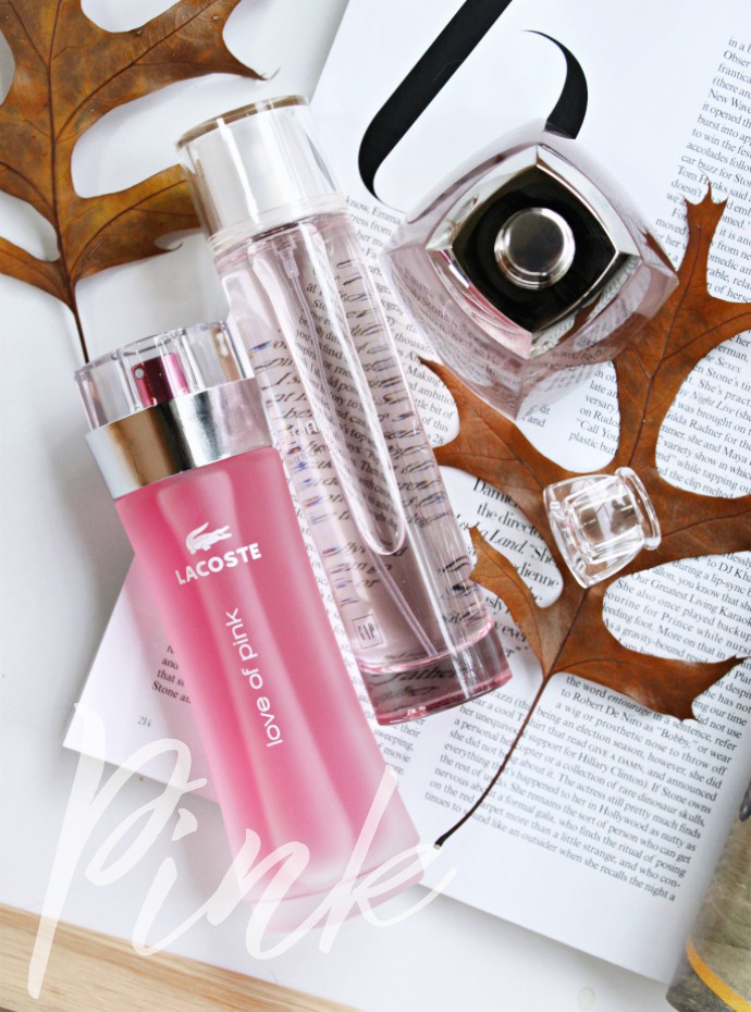 Pink Fragrances for BCA month: Lacoste Love of Pink, Vera Wang Truly Pink, GAP So Pink