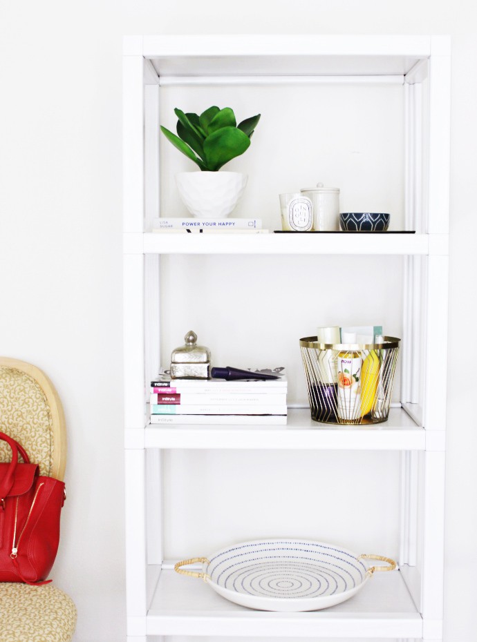 Way Basics Kensington: Trendy and Affordable White Storage Unit for Makeup, Skincare, Magazines, and Brushes