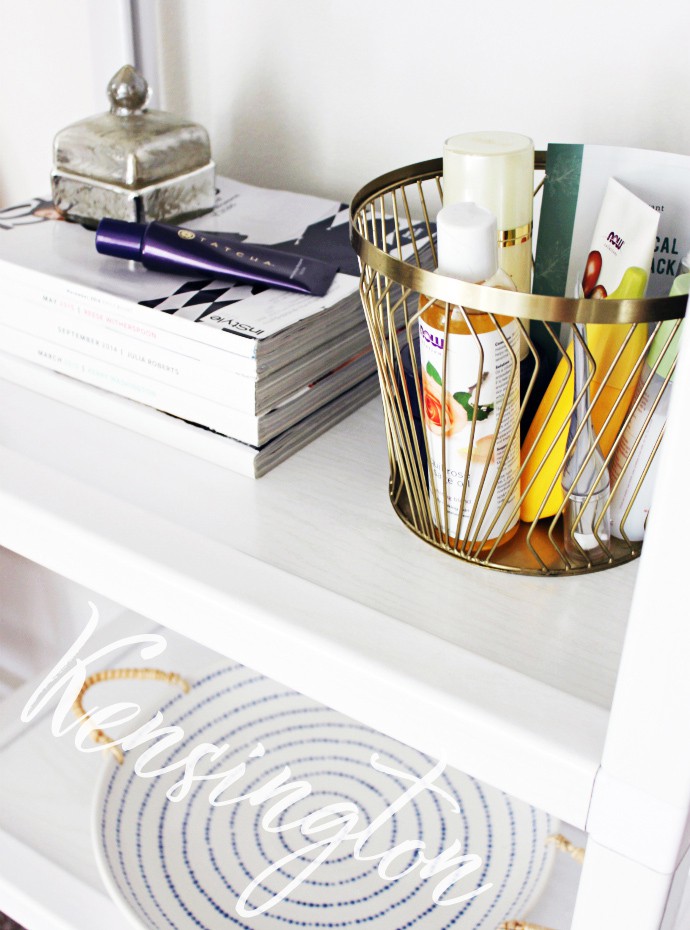 Way Basics Kensington: Trendy and Affordable White Storage Unit for Makeup, Skincare, Magazines, and Brushes