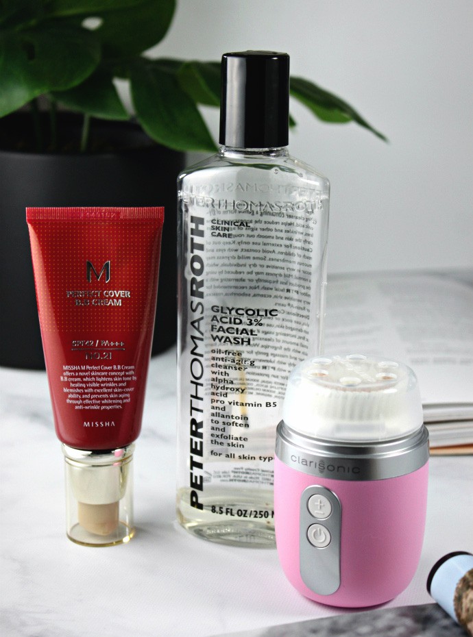 Skincare for Men: What's In My Husband's Toiletry Bag | Peter Thomas Roth Glycolic Acid 3% Facial Wash, Clarisonic Mia FIT Pink, Missha Perfect Cover BB Cream 21