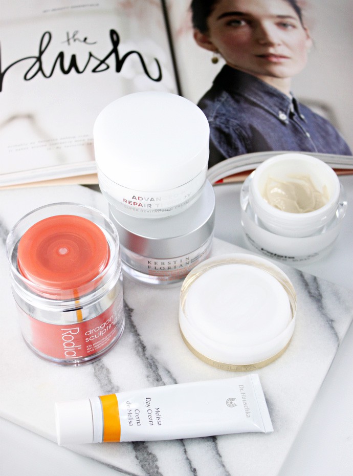 5 Best Winter Moisturizers for Combination Dehydrated Skin Type | Sisley Sisleya L’Integral Anti-Age, Kerstin Florian Correcting Rescue Creme, Dr. Hauschka Melissa Day Cream, Nooni Advanced Repair Therapy Super Revitalizing Cream, Rodial Dragon's Blood Sculpting Gel