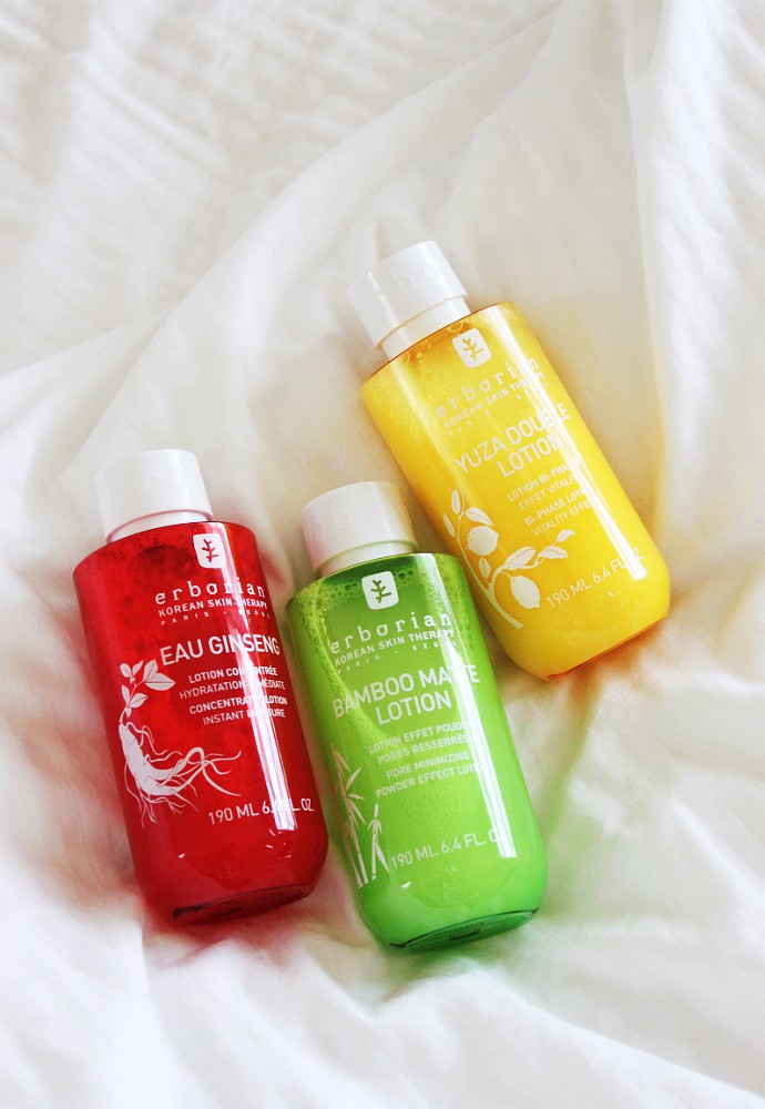 Korean skincare is all about moisturizing your skin! Check out my latest review of three Erborian Toners: Eau Ginseng, Yuza Double Lotion, Bamboo Matte Lotion 