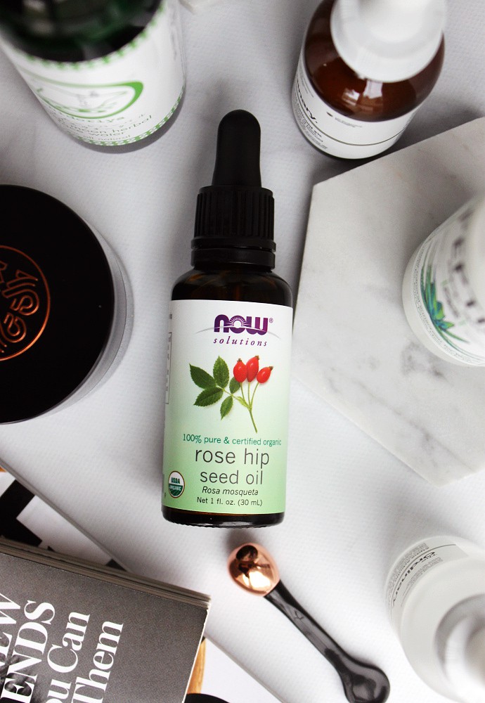 March Skincare Favorites - LXMI Pure Nilotica Melt Nourishing Balm-to-Oil, The Ordinary Advanced Retinoid 2%, The Ordinary Alpha Arbutin 2% + HA, NOW Solutions Organic Rose Hip Seed Oil, Paula's Choice Resist Anti-Aging Omega+ Complex Serum, Chidoriya Peach Herbal Moon Face Toner, Erin's Faces Peptide SPF 30