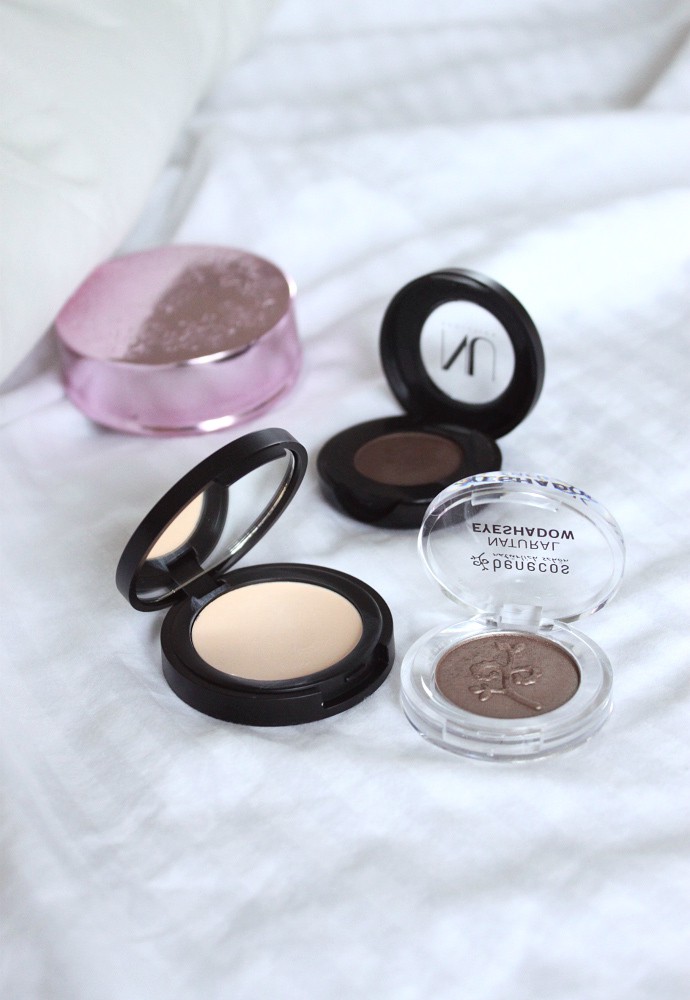 April Beauty Favorites:  Chidoriya Peach Moon Herbal Face Water, Elemental Herbology Purify and Soothe Facial Cleansing Balm, Eminence Bearberry Eye Repair Cream, LabGrab by Silk Therapeutics Cream-Eye Renewal, Hush + Dotti Organic Concealer in Jane, NU Evolution Eyeshadow in Chocolate Mousse, 100% Green Tea Fiber Brow Builder in Medium Brown, Benecos Natural Eyeshadow in Choco Cookie, 100% Pure Gemmed Luminizer in Moonstone Glow, Erin's Faces Peptide SPF30