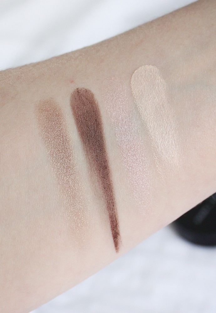 April Beauty Favorites:  Chidoriya Peach Moon Herbal Face Water, Elemental Herbology Purify and Soothe Facial Cleansing Balm, Eminence Bearberry Eye Repair Cream, LabGrab by Silk Therapeutics Cream-Eye Renewal, Hush + Dotti Organic Concealer in Jane, NU Evolution Eyeshadow in Chocolate Mousse, 100% Green Tea Fiber Brow Builder in Medium Brown, Benecos Natural Eyeshadow in Choco Cookie, 100% Pure Gemmed Luminizer in Moonstone Glow, Erin's Faces Peptide SPF30