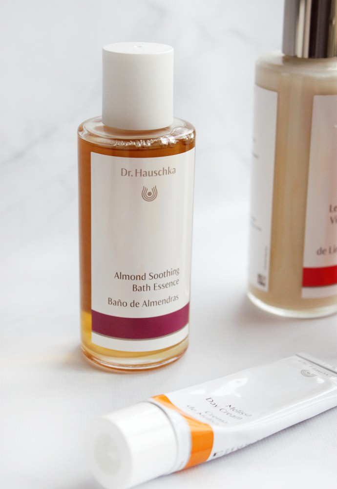 Natural Skincare Review, Dr. Hauschka Clarifying Toner, Melissa Day Cream, Almond Soothing Bath Essence, Lemon Lemongrass Vitalizing Body Milk