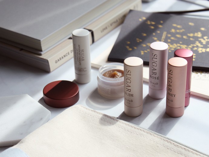 Fresh Sugar Lip Treatment Nude Swatch, Fresh Sugar Lip Treatment Honey Swatch, Fresh Sugar Lip Treatment Rose Swatch, Fresh Sugar Lip Treatment Bloom Swatch, fresh Sugar Lip Polish, fresh Sugar Lip Treatment Perfecting Wand