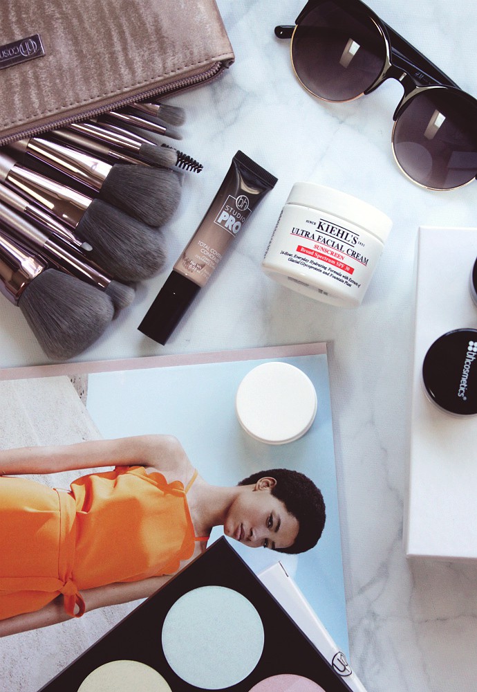 PR Haul #2 - Beauty | Kiehl's Ultra Facial Cream Sunscreen SPF 30, Creamy Eye Treatment With Avocado Oil, BH Cosmetics Lavish Elegance 15 Piece Brush Set With Cosmetic Bag, Sculpt and Blend 2 - 10 Piece Brush Set, Smooth Canvas Long-Wear Shadow Primer Veil, Studio Pro Waterproof Brow Pomade Brunette, Blacklight Highlight 6 Color Palette, and Studio Pro Total Coverage Concealer 102, Paula's Choice Skin Perfecting 2% BHA Liquid