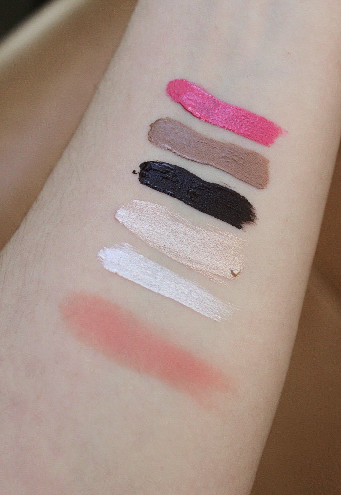 L'Oreal Infallible Paints Lip Color 316 Wild Rose, Infallible Paints Eyeshadow 320 Brown Sugar, Infallible Paints Eyeshadow 316 Cool Ivory, Infallible Paints Pro Artist Palette 230 Swatches